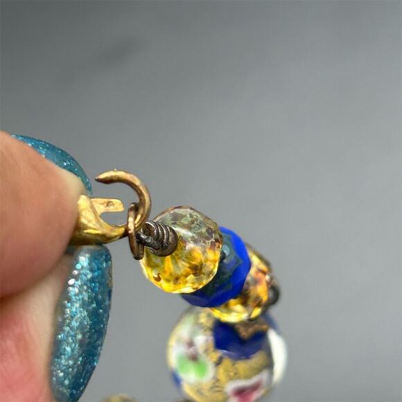 Glass of Venice Multicolor Glass Beaded Handcrafted Bracelet Vermeil 925 Clasp - Picture 11 of 12